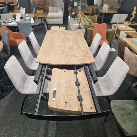 [od ręki] Rozkładany Stół Jadalniany PAVALON 200-278 cm - Blat HPL Primo Laminato Barnwood - Centralna Noga Designerska