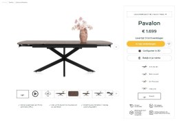 [od ręki] Rozkładany Stół Jadalniany PAVALON 200-278 cm - Blat HPL Primo Laminato Roest (Rdza) - Centralna Noga Designerska