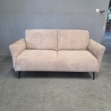 [od ręki] Sofa Dwuosobowa VENTO 160 cm – Sprężyny Kieszeniowe – Jasnobeżowa Tkanina Strukturalna – Czarne Metalowe Nóżki