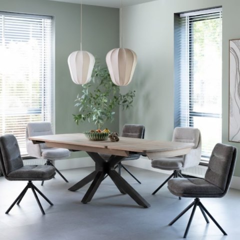 [od ręki] Stół Rozkładany NYON 170-230 cm - Natural Sand / Metalowy Pająk