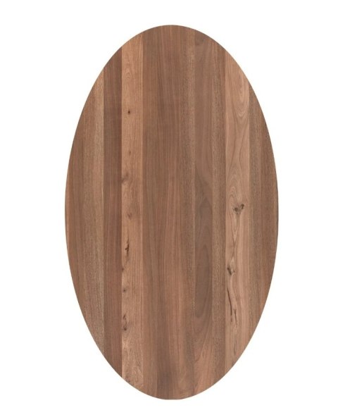 Eliptyczny Stół Jadalniany TRAPANI 210 x 120 cm - Przydymiony Fornir Mangowy Smoked - Centralna Noga Kolumnowa