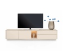 [od ręki] Szafka RTV Lowboard TRENTINO 210 cm – Lakierowany MDF Crème – Oświetlenie LED – System Push-to-Open