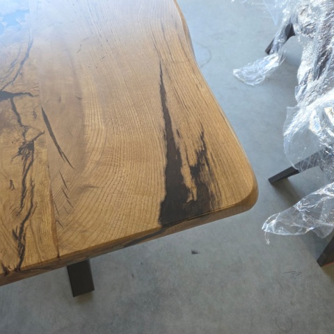 Stół dębowy MASIV kolor Klasyk 200 x 100 cm - Lity dąb 5 cm, żywica transparentna C4 klasyk