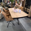 Krzesło Obrotowe JILL typu Fotel – Mikrofibra KIBO Cognac – Czarny Metalowy Stelaż (PRABAT20%)