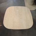 Kwadratowy Stolik Kawowy / Pomocniczy BRIANTO 50 x 50 cm – Blat z Ceramiki na MDF (Optyka Trawertynu) – Noga Kolumnowa Antracyt
