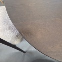 Owalny Stół Jadalniany CALETTA 270 x 110 cm – Blat z Forniru Dębowego w Kolorze Bazaltowym – Metalowa Noga Centralna Antracyt