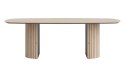Owalny Stół Jadalniany PAVIE 270 x 120 cm - Naturalny Fornir Dębowy - Kolumnowa Noga Cylindryczna -