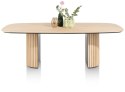 Owalny Stół Jadalniany PAVIE 270 x 120 cm - Naturalny Fornir Dębowy - Kolumnowa Noga Cylindryczna -