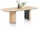 Owalny Stół Jadalniany PAVIE 270 x 120 cm - Naturalny Fornir Dębowy - Kolumnowa Noga Cylindryczna -