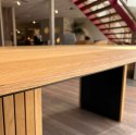 Owalny Stół Jadalniany PAVIE 270 x 120 cm - Naturalny Fornir Dębowy - Kolumnowa Noga Cylindryczna -