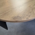 [od ręki, defekt] Ekskluzywny Rozkładany Stół Ceramiczny LATTINA 200-300 cm – Blat Ceramic Oak Natural – Czarne Metalowe Nogi
