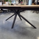 [od ręki, defekt] Ekskluzywny Rozkładany Stół Ceramiczny LATTINA 200-300 cm – Blat Ceramic Oak Natural – Czarne Metalowe Nogi