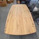 [od ręki] Owalny Stół Jadalniany LIVADA 220 x 110 cm – Gruby Fornir Dębowy – Czarny Metalowy Stelaż Pająk –