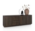 [defekt] Szeroka Komoda / Dressoir GIJON 240 cm -Fornir Dębowy w Kolorze Bazaltowym (Basalt) - System Soft-Closing -