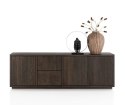 [defekt] Szeroka Komoda / Dressoir GIJON 240 cm -Fornir Dębowy w Kolorze Bazaltowym (Basalt) - System Soft-Closing -