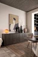 [defekt] Szeroka Komoda / Dressoir GIJON 240 cm -Fornir Dębowy w Kolorze Bazaltowym (Basalt) - System Soft-Closing -