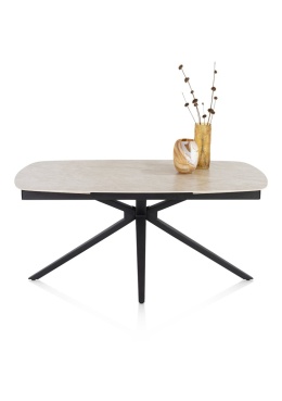 [fabrycznie nowy]Rozkładany Stół Ceramiczny LATTINA 170-250 cm – Ceramic Marble Creme (Efekt Kremowego Marmuru) – Metalowe Nogi