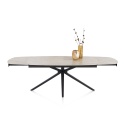 [fabrycznie nowy]Rozkładany Stół Ceramiczny LATTINA 170-250 cm – Ceramic Marble Creme (Efekt Kremowego Marmuru) – Metalowe Nogi