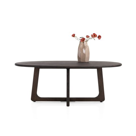 [na zamówienie] Ekskluzywny Stół Jadalniany ALMORA 210 cm - Blat z Litego Dębu Basalt - Unikalna Podstawa Modern Vintage