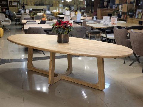 [na zamówienie] Stół Jadalniany Almora 270 cm - Lity Dąb Natural Sand (Lakier Platinum)
