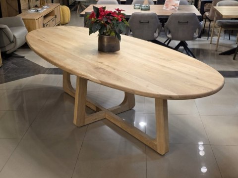 [na zamówienie] Stół Jadalniany Almora 270 cm - Lity Dąb Natural Sand (Lakier Platinum)