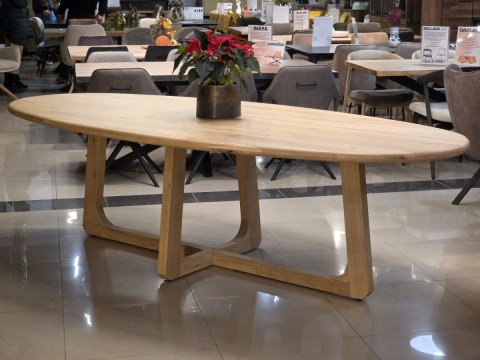 [na zamówienie] Stół Jadalniany Almora 270 cm - Lity Dąb Natural Sand (Lakier Platinum)
