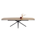 [fabrycznie nowy] Ekskluzywny Rozkładany Stół Ceramiczny LATTINA 200-300 cm – Blat Ceramic Oak Natural – Czarne Metalowe Nogi