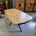[fabrycznie nowy] Ekskluzywny Rozkładany Stół Ceramiczny LATTINA 200-300 cm – Blat Ceramic Oak Natural – Czarne Metalowe Nogi