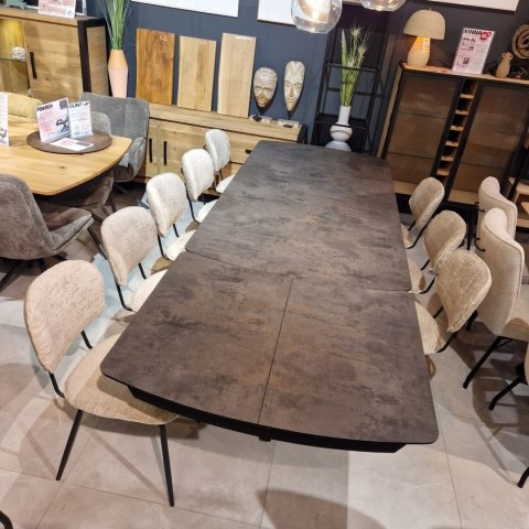 [defekt, od ręki] Rozkładany Stół Jadalniany PAVALON 200-278 cm - Blat HPL Primo Laminato Antracyt - Centralna Noga Designerska
