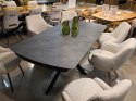 [defekt, od ręki] Rozkładany Stół Jadalniany PAVALON 200-278 cm - Blat HPL Primo Laminato Antracyt - Centralna Noga Designerska