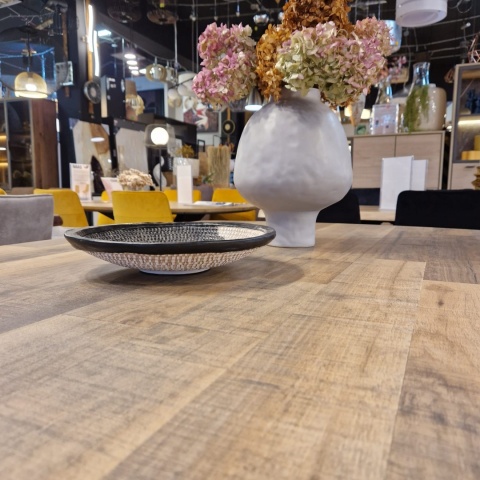 [od ręki] Rozkładany Stół Jadalniany PAVALON 200-278 cm - Blat HPL Primo Laminato Driftwood - Centralna Noga Designerska