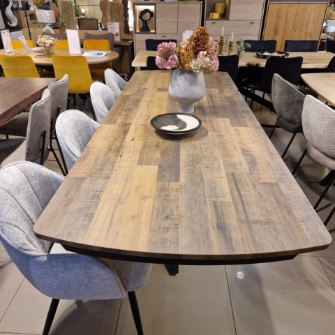 [od ręki] Rozkładany Stół Jadalniany PAVALON 200-278 cm - Blat HPL Primo Laminato Driftwood - Centralna Noga Designerska
