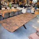 [od ręki] Rozkładany Stół Jadalniany PAVALON 200-278 cm - Blat HPL Primo Laminato Roest (Rdza) - Centralna Noga Designerska
