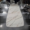 (K,defekt) Stół rozkładany ceramiczny PADOVA Xooon (180-240) cm, jasny, Nogi grafitowe