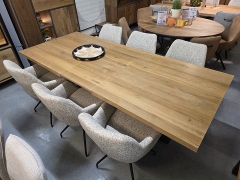 [K, od ręki] Stół Henders& Hazel Metalox centralna noga pająk 190+ 50 x 100 cm PROSTA KRAWĘDŹ