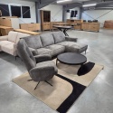 Sofa/ Narożnik z Szezlongiem PUGLIA 260 x 150 cm – Luksusowy Szenil Enzo Antracyt – Sprężyny Kieszeniowe