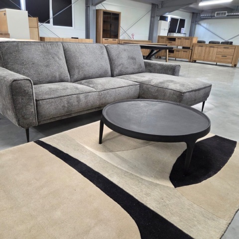 Sofa/ Narożnik z Szezlongiem PUGLIA 260 x 150 cm – Luksusowy Szenil Enzo Antracyt – Sprężyny Kieszeniowe
