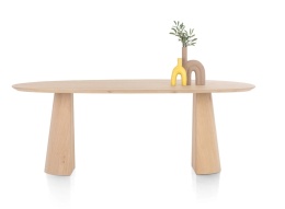 [od ręki] Organiczny Stół Jadalniany TRENTON 240x110 cm – Fornir Dębowy Naturel – Nogi Stożkowe Premium – Henders & Hazel