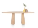 [od ręki] Organiczny Stół Jadalniany TRENTON 240x110 cm – Fornir Dębowy Naturel – Nogi Stożkowe Premium – Henders & Hazel