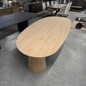 [od ręki] Organiczny Stół Jadalniany TRENTON 240x110 cm – Fornir Dębowy Naturel – Nogi Stożkowe Premium – Henders & Hazel