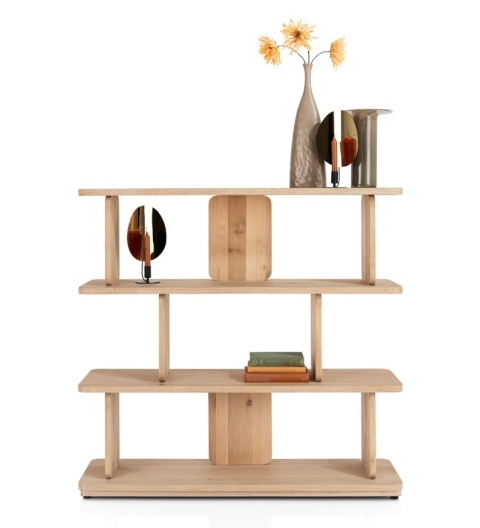 Regał Otwarty / Roomdivider AZULAAR | AZULO 120 cm – Jasny Dąb Natural Sand – Henders & Hazel