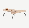 Zestaw 2 Stolików Kawowych LINDFIELD – Organiczny Kształt & Dębowy Design – Xooon