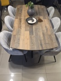 [od ręki] Rozkładany Stół Jadalniany PAVALON 200-278 cm - Blat HPL Primo Laminato Driftwood - Centralna Noga Designerska
