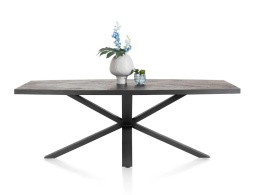 [defekt] Stół METALUXE Wzór Jodełka 240x110 cm – Blat Antracyt – Centralna Noga Pająk – Henders & Hazel / Habufa