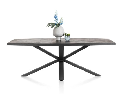 [defekt] Stół METALUXE Wzór Jodełka 240x110 cm – Blat Antracyt – Centralna Noga Pająk – Henders & Hazel / Habufa