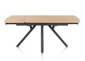 [od ręki] Kompaktowy Stół Rozkładany NOVELLO 140-190 cm - Naturalny Fornir Dębowy - Grafitowa Podstawa Metalowa