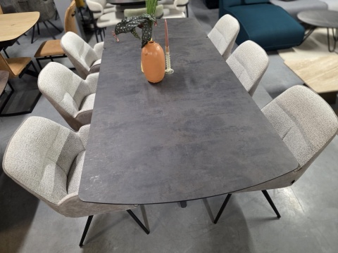 [od ręki] Rozkładany Stół Jadalniany PAVALON 170-230 cm - Blat HPL Primo Laminato Antracyt - Centralna Noga Designerska