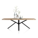 [od ręki] Stół Jadalniany QUEBEC 240x110 cm – Egzotyczne Drewno Kikar – Centralna Metalowa Noga Pająk – Henders & Hazel