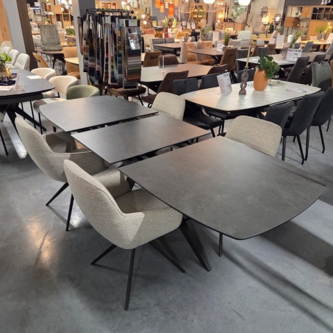 [od ręki] Stół rozkładany ceramiczny PADOVA Xooon (180-240) cm, Antracyt, Nogi grafitowe