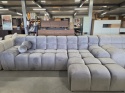 Narożnik w kształcie litery L BOCCA LOUNGE (265 x 162 cm, prawy) – ciemnoszary welur (Velvet Dark Grey), pikowany
